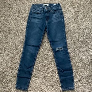 Kids Dark Wash Ripped High Rise Jeans